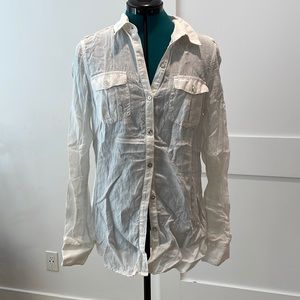 Calypso Christiane Celle White Button Down Shirt Size M